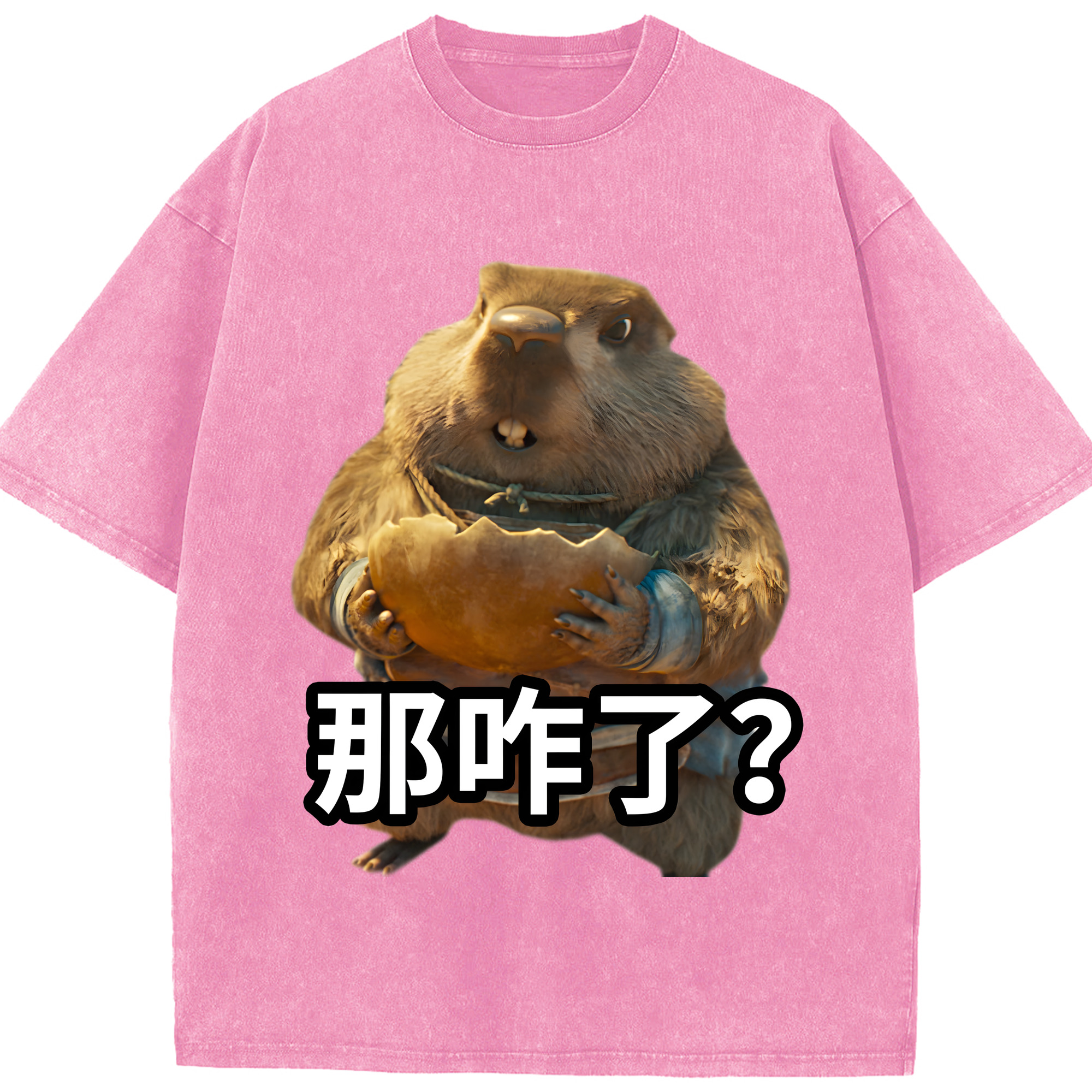 （画像用） Ne Zha 2 ナタ 魔童の大暴れ 綿100% ヴィンテージ風 半袖Tシャツ（フロントプリント）